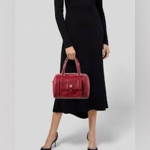 Tory Burch Satchel Bag burgundy/red Italian Leather